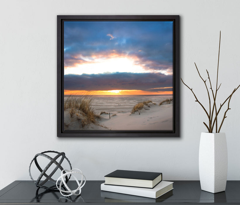 Sanddüne an der Nordsee  auf Leinwandbild Quadratisch gerahmt mit Kirschblüten