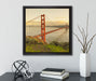Prächtige Golden Gate Bridge  auf Leinwandbild Quadratisch gerahmt mit Kirschblüten