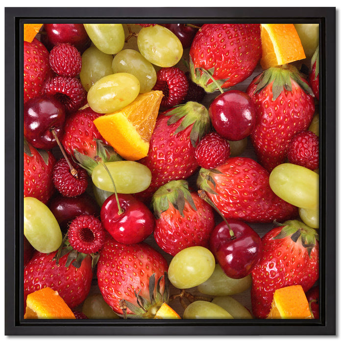 Leckere Früchte auf Leinwandbild Quadratisch gerahmt Größe 40x40