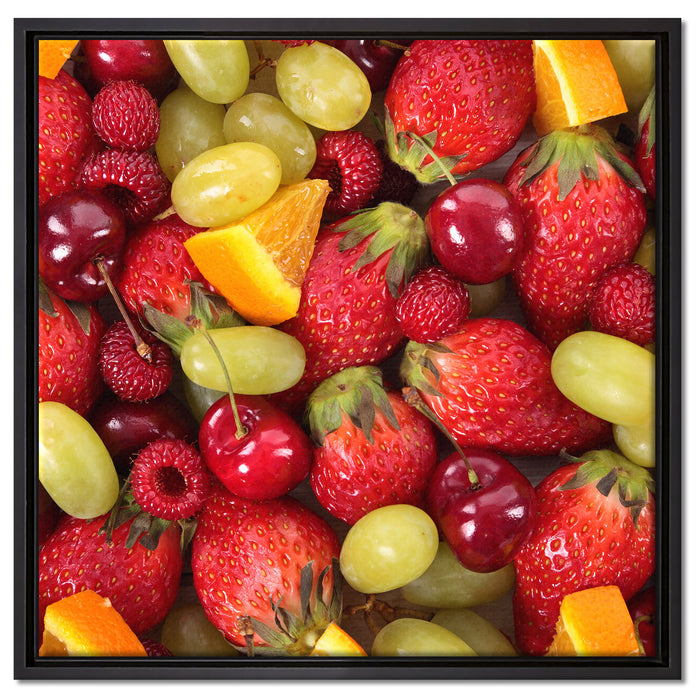 Leckere Früchte auf Leinwandbild Quadratisch gerahmt Größe 60x60