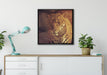 Anmutiger Leopard auf Leinwandbild gerahmt Quadratisch verschiedene Größen im Wohnzimmer