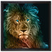 Stolzer Löwe Abstrakt auf Leinwandbild Quadratisch gerahmt Größe 40x40