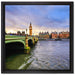 Big Ben an der Themse auf Leinwandbild Quadratisch gerahmt Größe 40x40