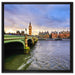 Big Ben an der Themse auf Leinwandbild Quadratisch gerahmt Größe 60x60