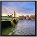 Big Ben an der Themse auf Leinwandbild Quadratisch gerahmt Größe 70x70
