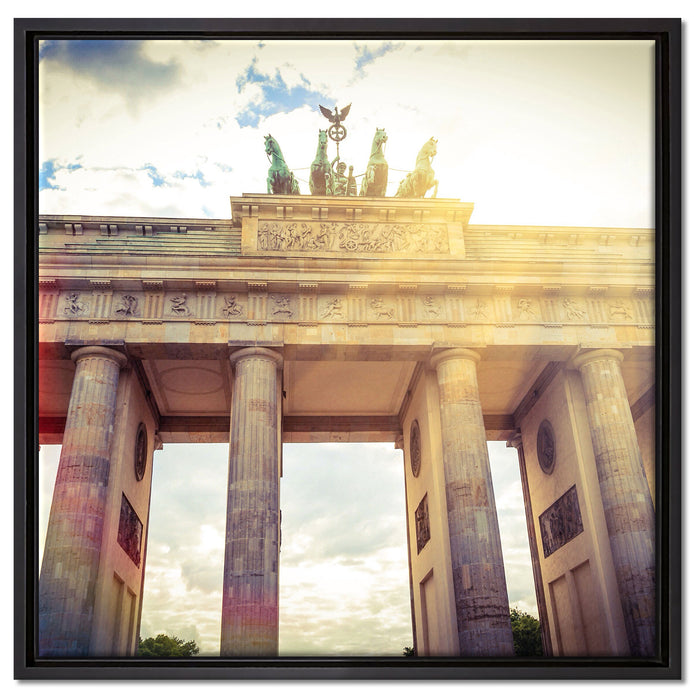 Brandenburger Tor in Berlin auf Leinwandbild Quadratisch gerahmt Größe 60x60