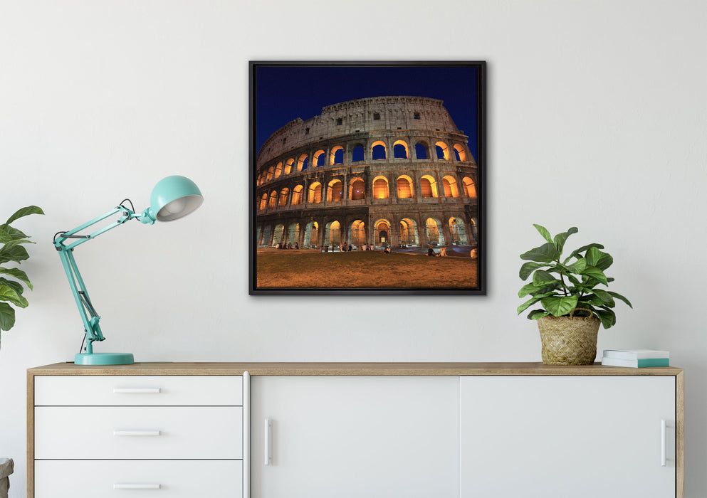 Colosseum in Rom auf Leinwandbild gerahmt Quadratisch verschiedene Größen im Wohnzimmer