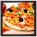 Köstliche Pizza aus Italien auf Leinwandbild Quadratisch gerahmt Größe 40x40