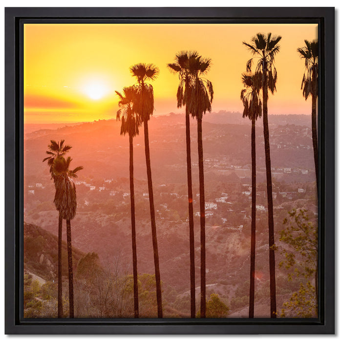 Blick auf Hollywood auf Leinwandbild Quadratisch gerahmt Größe 40x40