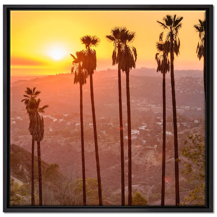 Blick auf Hollywood auf Leinwandbild Quadratisch gerahmt Größe 70x70
