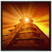Prächtige Maya Pyramide auf Leinwandbild Quadratisch gerahmt Größe 70x70