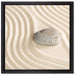 Steine in Sand mit Muster auf Leinwandbild Quadratisch gerahmt Größe 40x40
