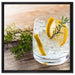 Leckerer Gin Tonic auf Leinwandbild Quadratisch gerahmt Größe 60x60