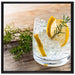 Leckerer Gin Tonic auf Leinwandbild Quadratisch gerahmt Größe 70x70
