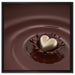 Goldherz fällt in Schokolade auf Leinwandbild Quadratisch gerahmt Größe 60x60