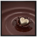 Goldherz fällt in Schokolade auf Leinwandbild Quadratisch gerahmt Größe 70x70
