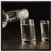 Vodka wird eingeschenkt auf Leinwandbild Quadratisch gerahmt Größe 70x70