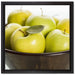 Korb mit Äpfeln auf Leinwandbild Quadratisch gerahmt Größe 40x40