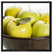 Korb mit Äpfeln auf Leinwandbild Quadratisch gerahmt Größe 60x60