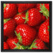 Leckere frische Erdbeeren auf Leinwandbild Quadratisch gerahmt Größe 40x40