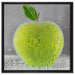 Grüner leckerer Apfel im Wasser auf Leinwandbild Quadratisch gerahmt Größe 60x60