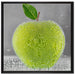 Grüner leckerer Apfel im Wasser auf Leinwandbild Quadratisch gerahmt Größe 70x70