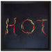 Chilis zu dem Wort Hot geformt auf Leinwandbild Quadratisch gerahmt Größe 40x40