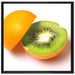 Leckere Kiwi mit Orangenschale auf Leinwandbild Quadratisch gerahmt Größe 70x70