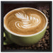 Cappucino zwischen Kaffeebohnen auf Leinwandbild Quadratisch gerahmt Größe 40x40