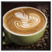 Cappucino zwischen Kaffeebohnen auf Leinwandbild Quadratisch gerahmt Größe 60x60
