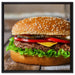 Burger mit Tomaten auf Leinwandbild Quadratisch gerahmt Größe 60x60