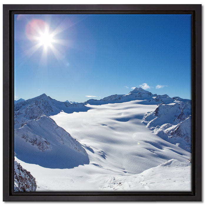Atemberaubende Winterlandschaft auf Leinwandbild Quadratisch gerahmt Größe 40x40