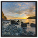 Felsen am Strand auf Leinwandbild Quadratisch gerahmt Größe 60x60