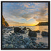 Felsen am Strand auf Leinwandbild Quadratisch gerahmt Größe 70x70