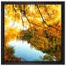 Landschaft mit See und Bäumen auf Leinwandbild Quadratisch gerahmt Größe 40x40