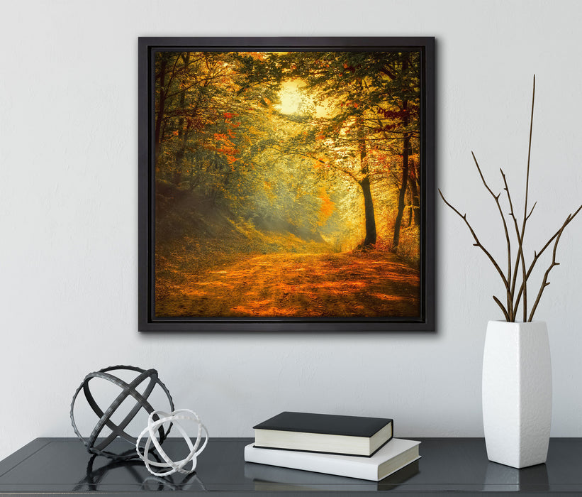 Wald  auf Leinwandbild Quadratisch gerahmt mit Kirschblüten