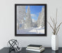 Winterlandschaft Bäume  auf Leinwandbild Quadratisch gerahmt mit Kirschblüten