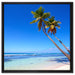 Palmen am Strand auf Leinwandbild Quadratisch gerahmt Größe 60x60