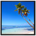Palmen am Strand auf Leinwandbild Quadratisch gerahmt Größe 70x70