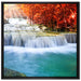 Bach in Herbstlandschaft auf Leinwandbild Quadratisch gerahmt Größe 70x70