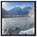 Winterlandschaft See auf Leinwandbild Quadratisch gerahmt Größe 60x60