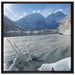 Winterlandschaft See auf Leinwandbild Quadratisch gerahmt Größe 70x70