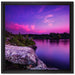 Lila Seelandschaft auf Leinwandbild Quadratisch gerahmt Größe 40x40