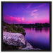 Lila Seelandschaft auf Leinwandbild Quadratisch gerahmt Größe 60x60