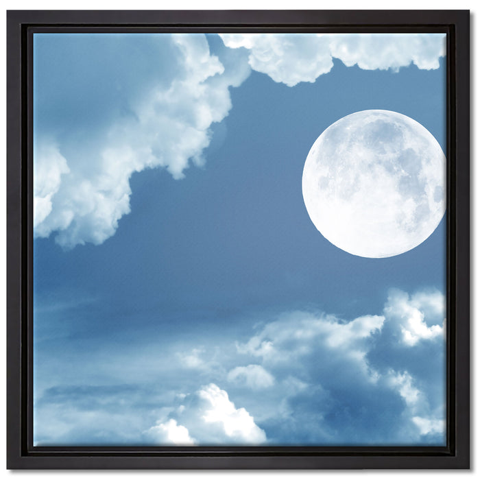 Vollmond auf Leinwandbild Quadratisch gerahmt Größe 40x40