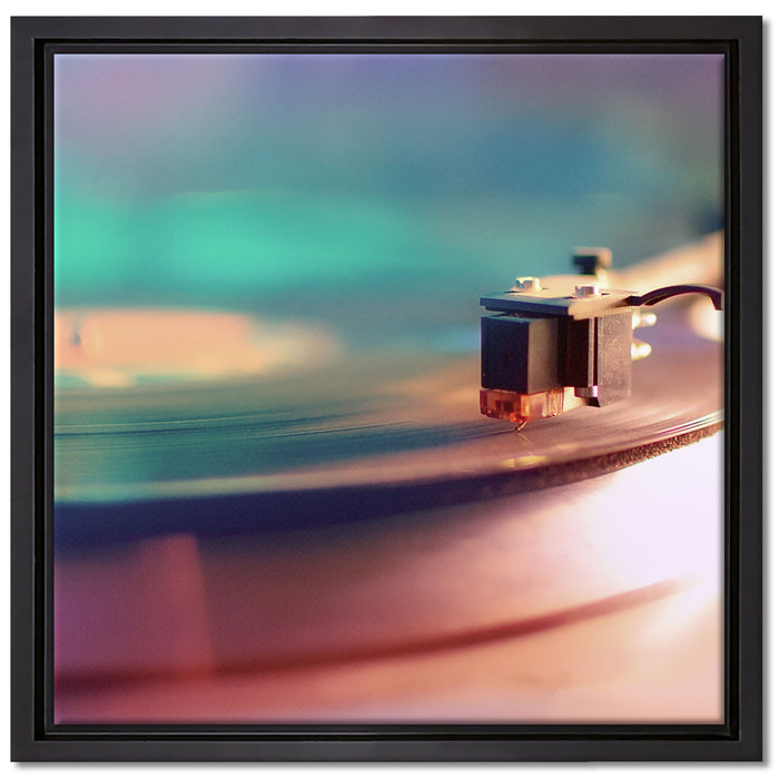 Schallplatte auf Leinwandbild Quadratisch gerahmt Größe 40x40