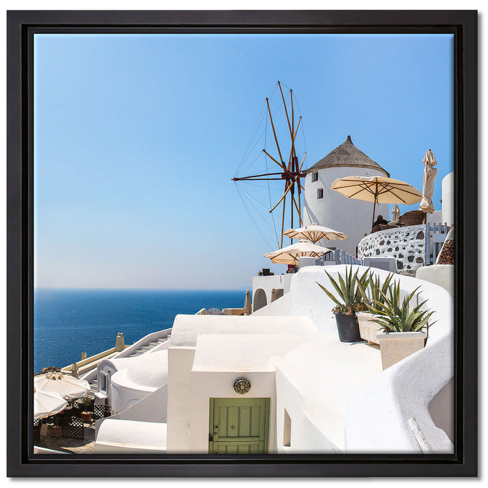 Stadt am Meer auf Leinwandbild Quadratisch gerahmt Größe 40x40