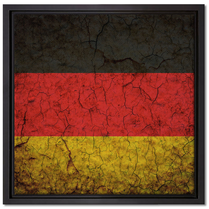 Deutschlandfahne auf Leinwandbild Quadratisch gerahmt Größe 40x40