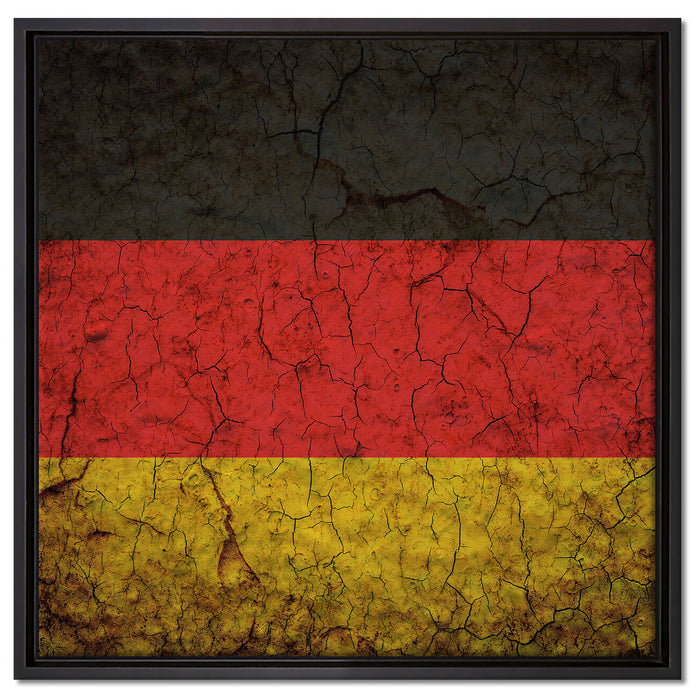 Deutschlandfahne auf Leinwandbild Quadratisch gerahmt Größe 60x60