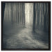 Düstere Landschaft schwarz weiß auf Leinwandbild Quadratisch gerahmt Größe 60x60